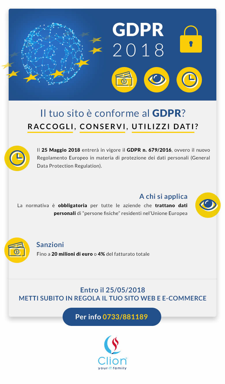 Il tuo sito è a norma con il GDPR 2018?